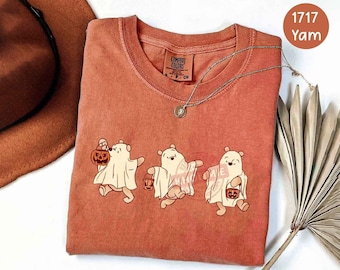 Retro Halloween Pooh Shirt, Cute Ghost Shirt, Funny Boo Shirt, Pooh Ghost Shirt, Fall Sweatshirt, Halloween Party Shirt, Spooky Season Shirt