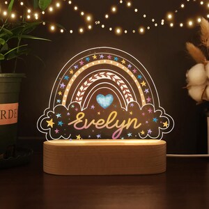 Custom Baby Rainbow Night Light, Custom Baby Name Night Light, Newborn Gift, Baby Girl Gift, Nursery Decor, Baptism Gift For Kids