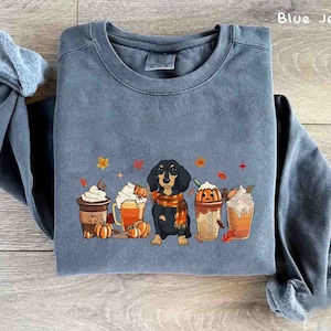 Dachshund Fall Comfort Colors Shirt, Dachshund Pumpkin Spice Shirt, Fall Dog Sweatshirt, Dachshund Lovers Sweatshirt, Autumn Dog Shirt