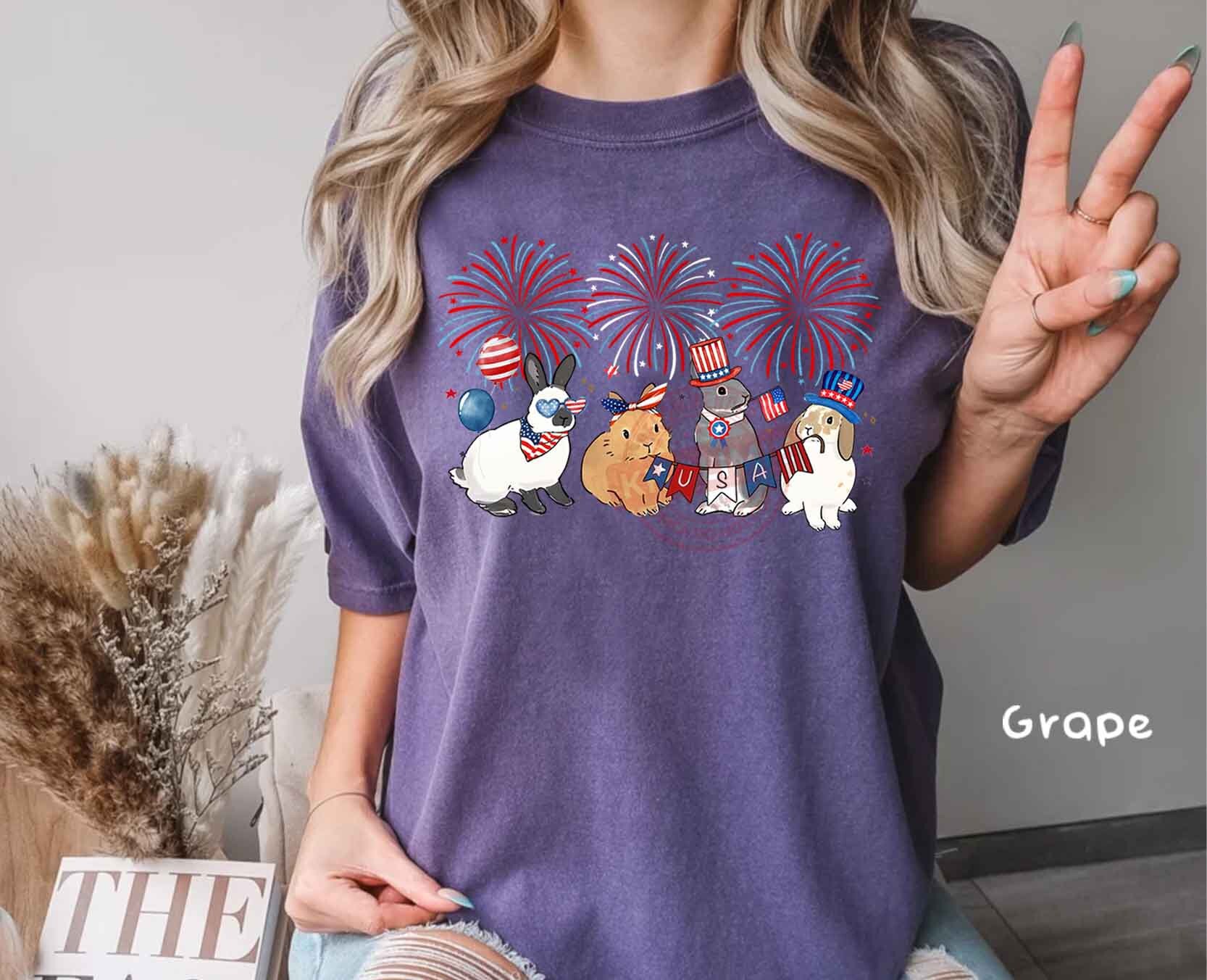 Rabbit 4th of July Shirt, American Flag Shirt, Funny Bunny Shirt ...