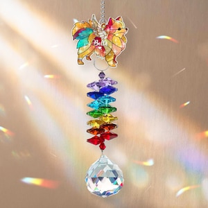 Custom Pet Memorial Crystal Suncatcher, Pet Rainbow Suncatcher, Dog Loss Sympathy Gift, Pet Memorial Gift, Dog Memorial Gift, Pet Loss Gift