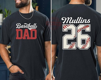 Personalized Baseball Dad Shirt, Custom Dad Shirt, Baseball Player Shirt, Baseball Dad Gift, Game Day Shirt, Baseball Season Shirt