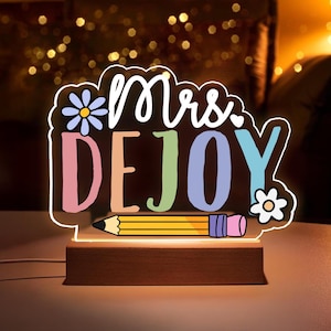 Custom Teacher Appreciation Night Light, Custom Teacher Name Lamp, Custom Gift For Teacher, Thank You Teacher Gift, Back To School Gift