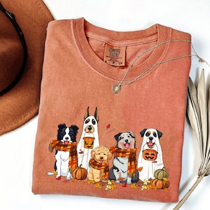 Personalized Fall Dog Shirt, Custom Halloween Dog Breed Shirt, Pumpkin Dog Sweatshirt, Autumn Dog Shirt, Dog Lovers Shirt, Dog Mom Sweater