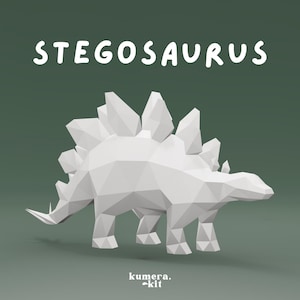 Stegosaurus Paper Craft | Dinosaur Paper Craft | PDF Paper Model Printable | Low Poly 3D Craft | DIY Paper Decoration