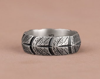Silver Handmade Dragon Skin Band Rings, 925 Silver Wedding Band Rings, Minimalist Mythology Band Rings, Stackable Ring, Anniversary Gifts