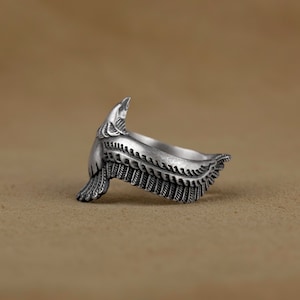 Eagle Silver Ring, American Eagle Silver Men Ring, Winged Eagle Ring, Wild Animal Jewelry, Gift For Boyfriend, Birthday Gift, Gift For Wife