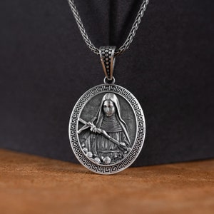 Saint Rita Personalized Necklace Pendant, Religious Handmade Silver Gift For Wife, Catholic Pendant Necklace, Jewelry For Men, Birthday Gift