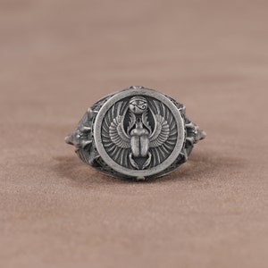 エジプトのアンク シルバー ネックレス、3D アンク ペンダント、古代