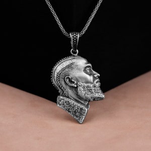 Realistic 3D Nipsey Hussle Icon Necklace, Memorial Rapper Pendant in 925 Sterling Silver, Rapper Mens Gift, Hip Hop Necklace, Unique Gift