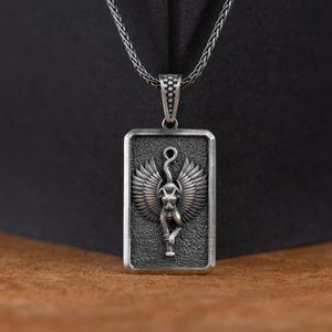 Sphinx Silver Pendant, Silver Sphinx Personalized Men Necklace, Egyptian Cat Jewelry, Egyptian Mythology Jewelry, Men Jewelry, Birthday Gift