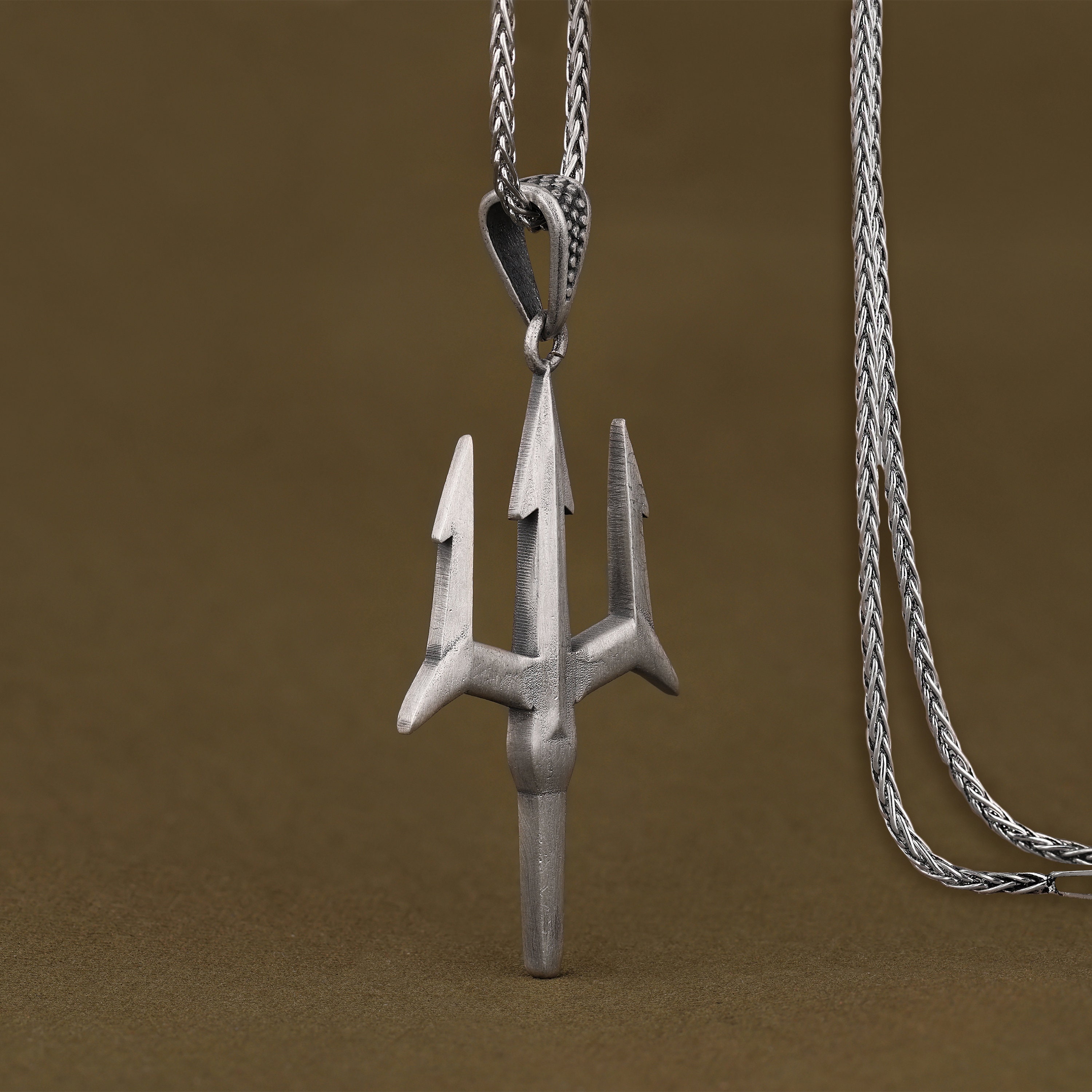 ギリシャ神話 海神ポセイドン ハンドメイド シルバーペンダントトップ
