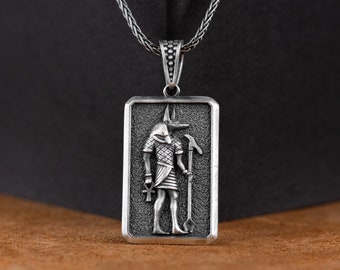 Anubis Pendnat, Anubis Personalizowany Srebrny Naszyjnik, Unikalny Egipski Wisiorek Mitologiczny Dla Najlepszego Przyjaciela, Prezent Pamiątkowy, Prezenty Urodzinowe