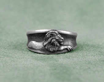 Anillo de banda de plata con signo del zodíaco Leo, anillo de banda de plata de ley Leo del horóscopo, joyería de boda del horóscopo, anillo Leo de canto del zodíaco, regalo de aniversario
