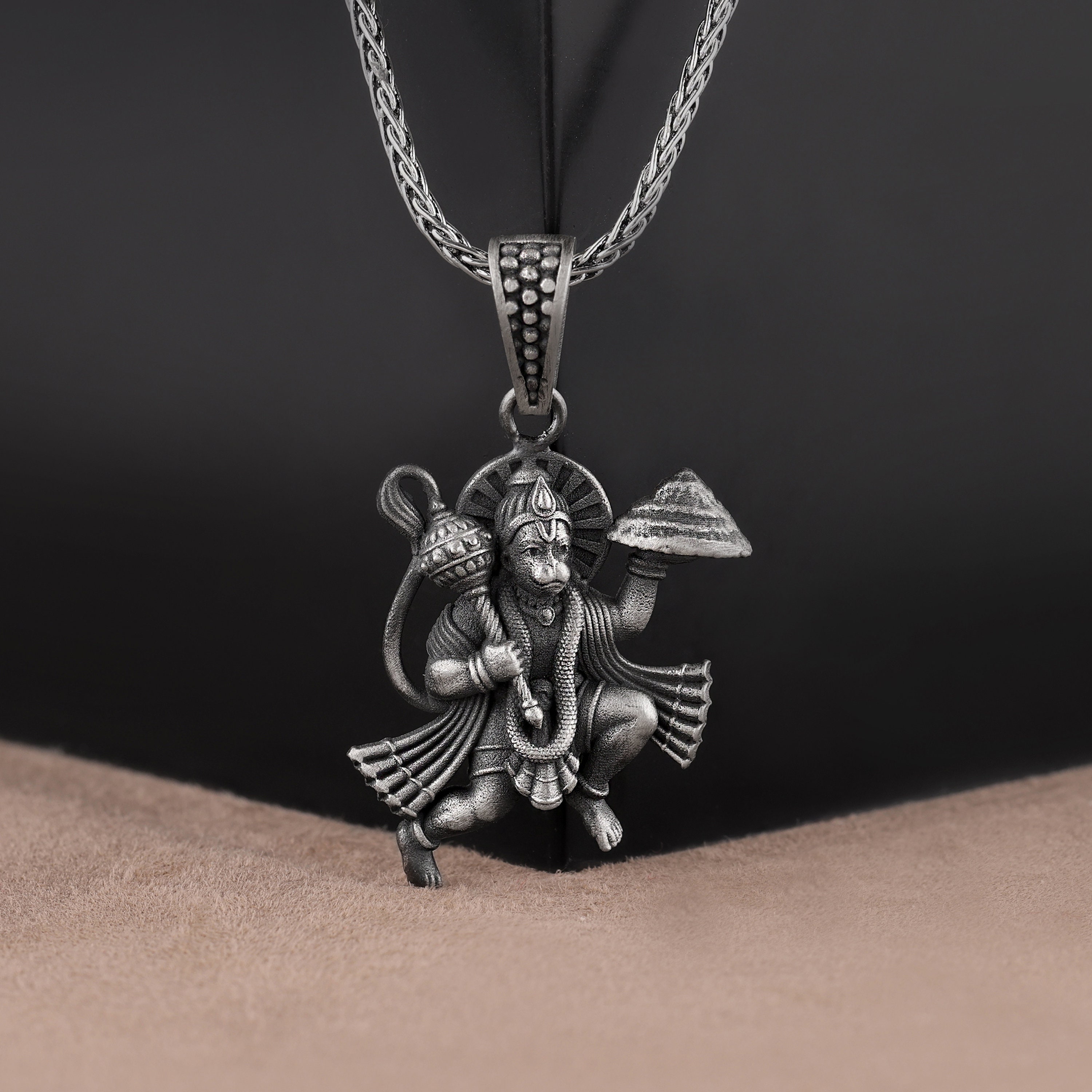 Silver Chain Anjaneya Swamy Locket Silver Buy 925 Silver Hanuman