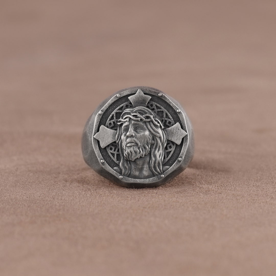 Handmade Christian Silver Ring, Jesus Christ Statement Ring, Unique ...