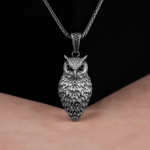 Collana Con Ciondolo A Forma Di Gufo Volante In Argento Sterling - Foto 6