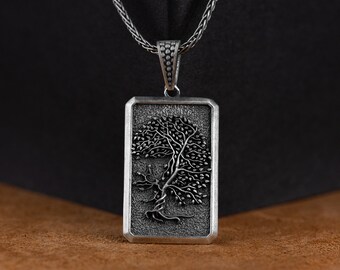 Yggdrasil Pendnat, Srebrny Yggdrasil Drzewo Życia Personalizowany Naszyjnik, Biżuteria Pogańska, Nordycka Biżuteria Prezentowa, Prezent Na Urodziny, Prezent Dla Siostry