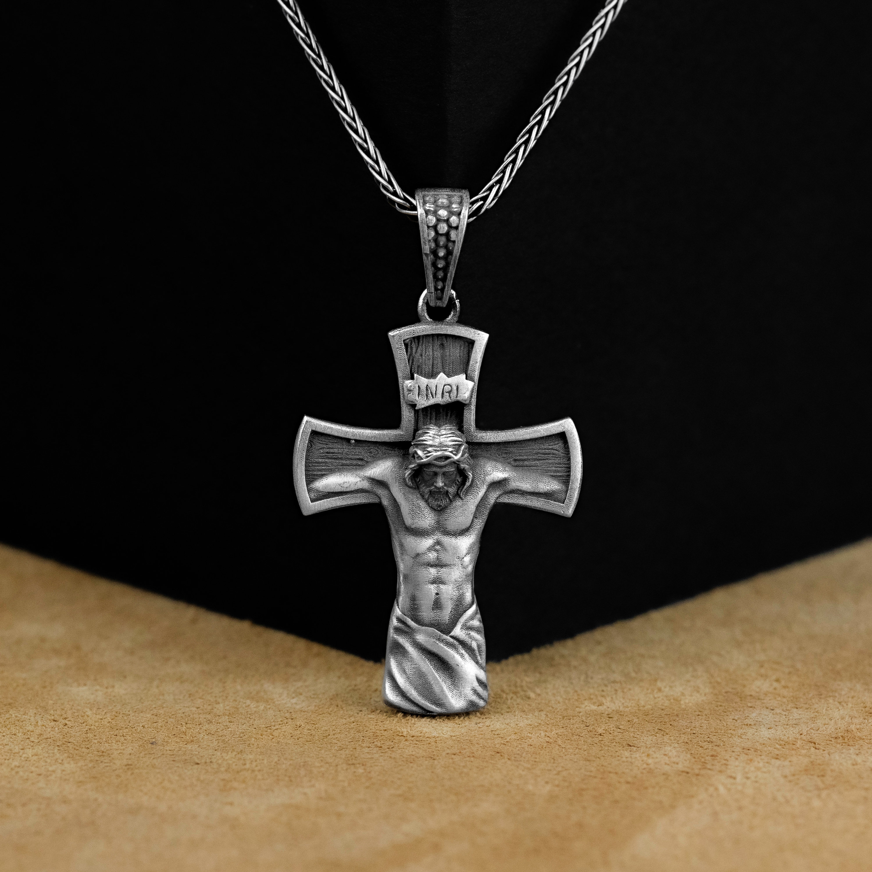 Handmade Jesus Crucifixion Cross Necklace, Faithful Cross Necklace