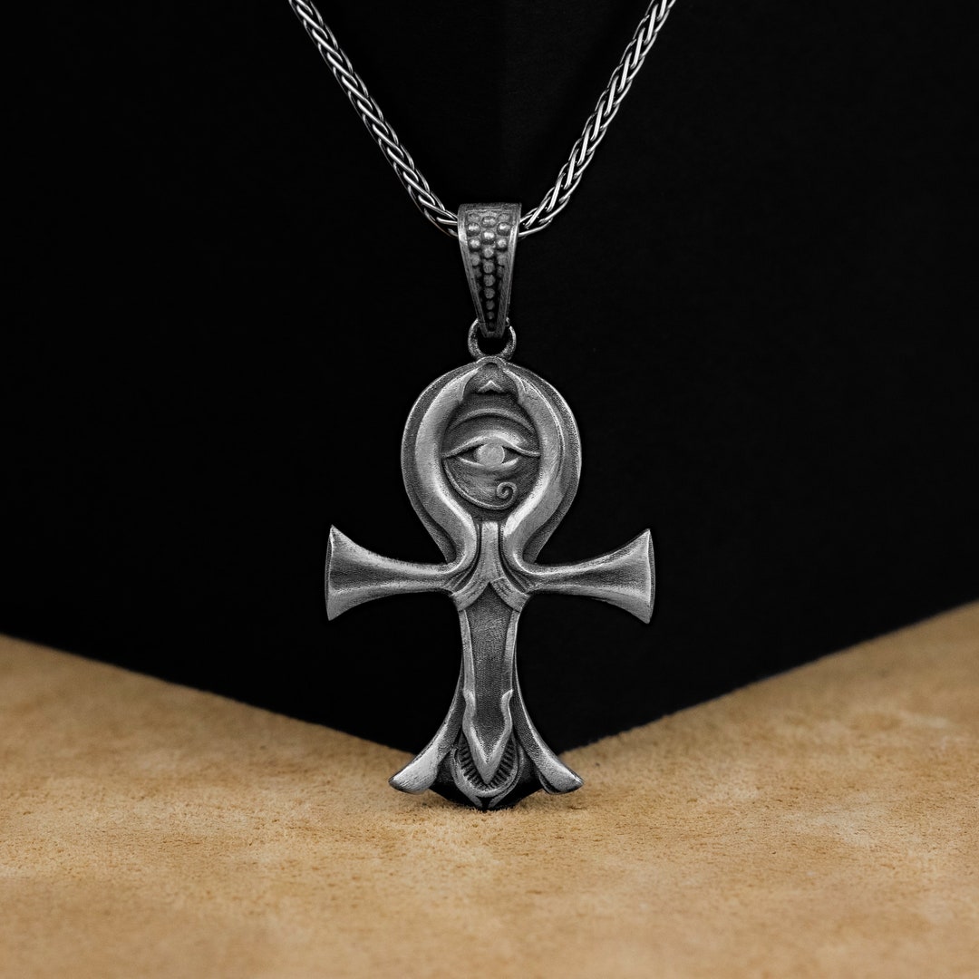 Egyptian Ankh Cross Pendant 41mm - Antiqued Silver Plated Alloy - 2, 5, Or 10 Pcs