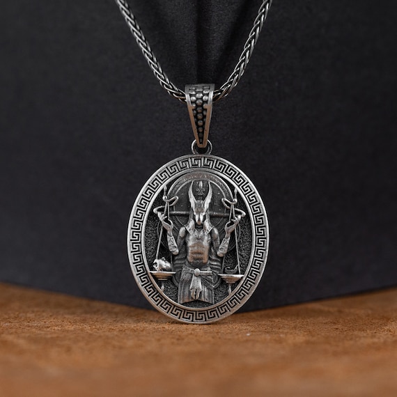 Anubis Pendant, Intricate Sterling Silver Anubis Personalized Men Necklace, Egyptian Gods, Ancient Mythology Jewelry, Historical Accessory