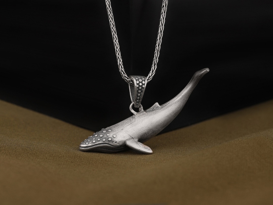 Oxidized Blue Whale Necklace 925 Sterling Silver Ocean Animal Etsy