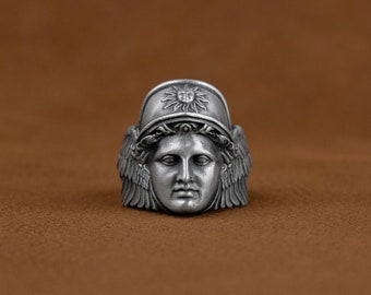 Anello Hermes unico con araldo degli dei greci, gioielli della mitologia greca antica, anello scritturale per il marito, anello della dea per fidanzato, regali da uomo