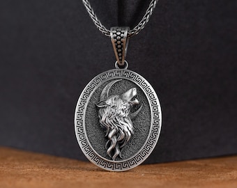 Wisiorek z wilkiem, spersonalizowany naszyjnik męski z wyjącym wilkiem, biżuteria z wilkiem, prezent dla miłośnika zwierząt, wisior z naturą, prezent dla mężczyzn