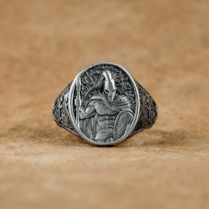 Silver Helmet Ring, Gladiator Helmet Silver Ring, Ancient Greek Warrior Ring, Spartan Ring For Boyfriend, Symbol Gift, Gift For Bestfriend