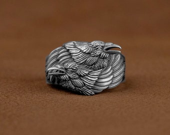 Viking Celtic Knot Silver Men Ring, Celtic Signet Silver Ring