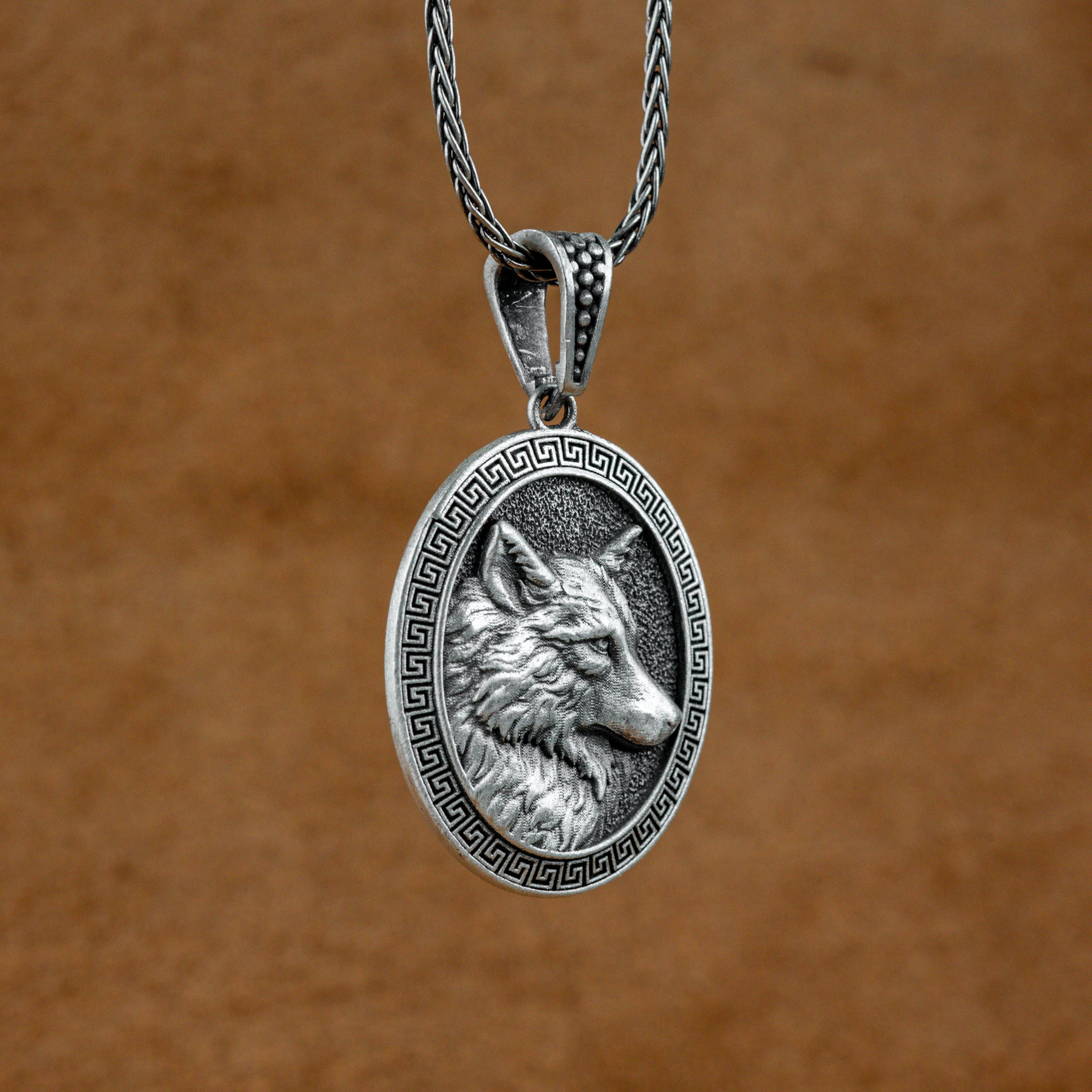 Collana Uomo Con Ciondolo Testa Di Lupo In Acciaio Al Titanio – Catena 70 Cm, Gioiello Personalizzato, Antiruggine - 3