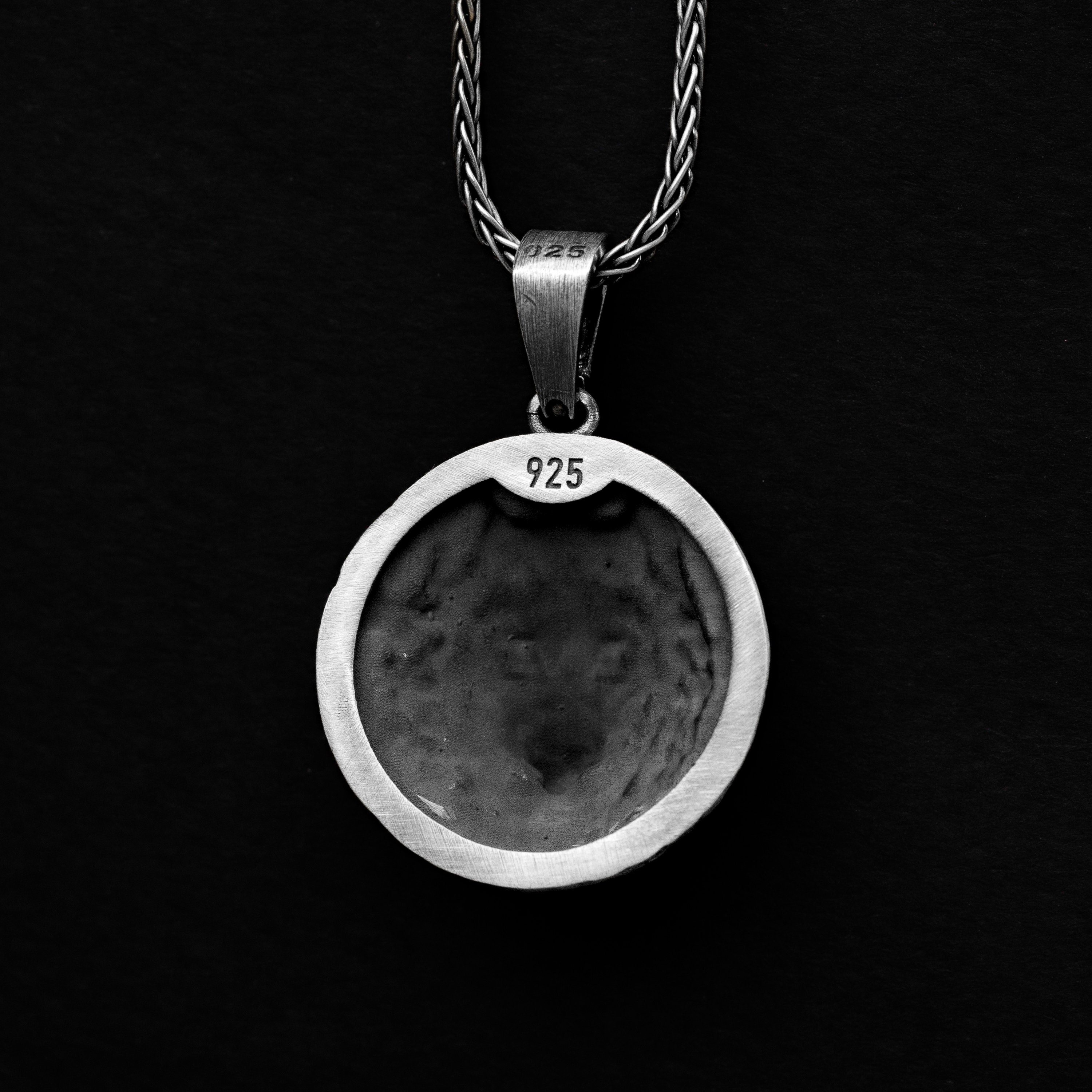 CUOKA MIRACLE Collana lupo 925 argento Sterling nero ciondolo di cristallo per gli uomini collana lupo per gli uomini vichingo lupo gioielli per donne ragazza ragazzo, Argento sterling