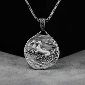 Janus Ancient Roman Replica SilverNecklace, Oxidized Rome Coin Jewelry, Roman Mythology, Bookworm Pendant, Gift For Boyfriend, Birthday Gift