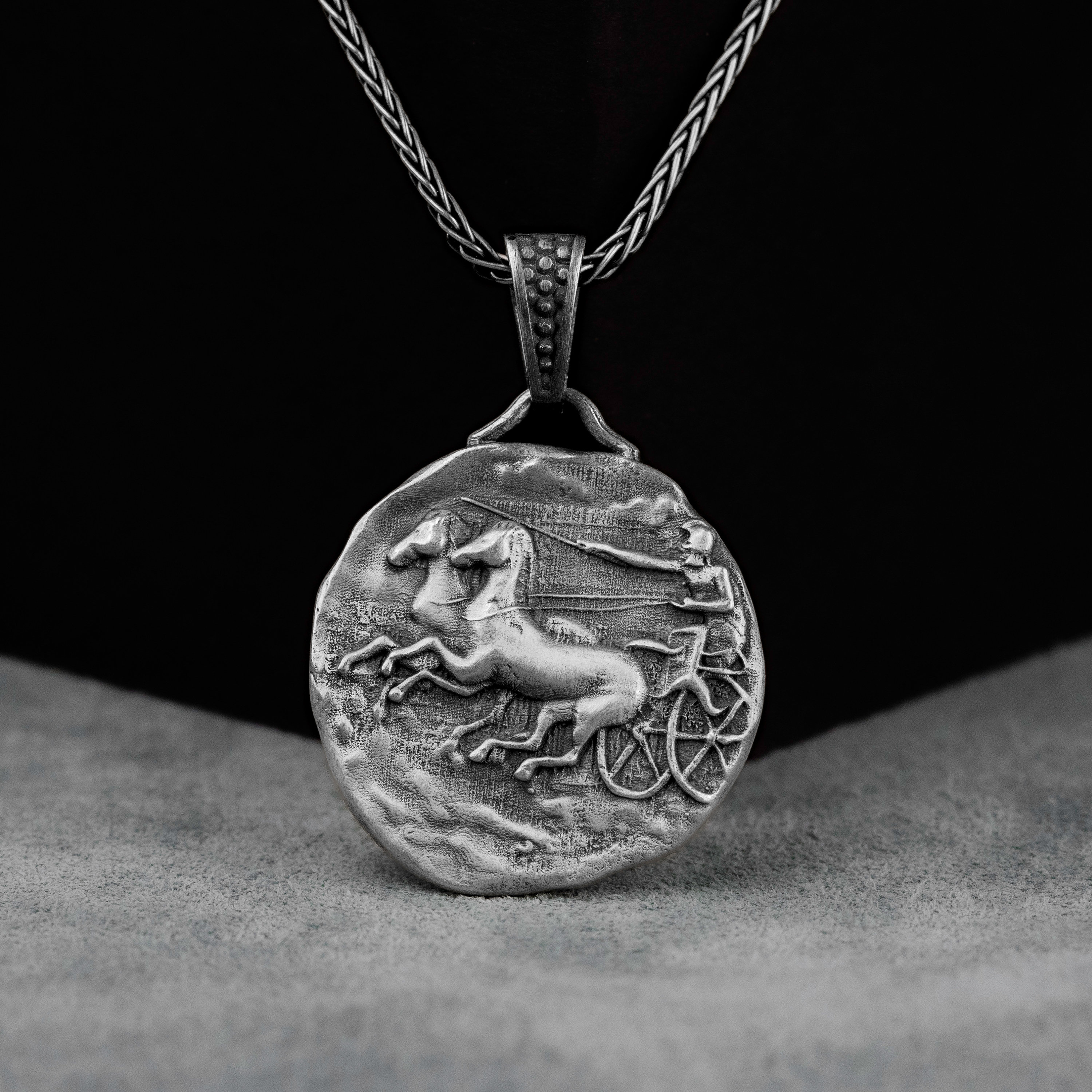 Janus Ancient Roman Replica SilverNecklace, Oxidized Rome Coin Jewelry, Roman Mythology, Bookworm Pendant, Gift For Boyfriend, Birthday Gift