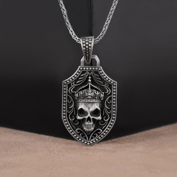 Keychain Knife Collana Gotica Con Ciondolo Teschio E Diavolo - Acciaio Inossidabile, Catena, Regalo Perfetto Per Halloween Collana Dark