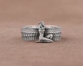 Anello Iside della divinità egizia in argento sterling 925, anello ...