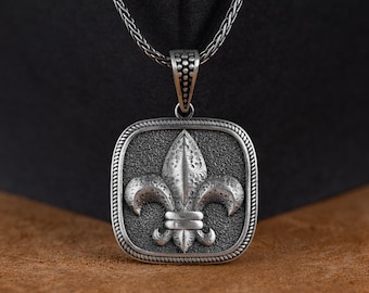 Collana in resina con fiore di giglio blu - Catena per