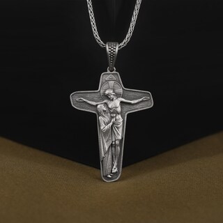 Orecchini A Cerchio Unisex A Forma Di Bara E Croce – Argento 925 Gotico
