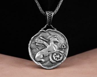 Replica Greek Silver Coin Necklace Pendant, ,Greece Tetradrachm Necklace, Drachma Necklace, Gift For Husband, Birthday Gift, Gift For Father