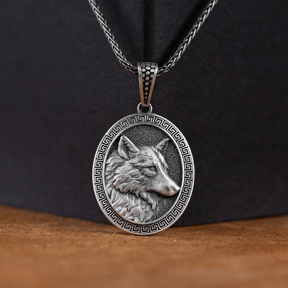 Pendentif Tête De Loup En Acier Inox 3D - Style Western Viking Biker Ref.103 Neuf