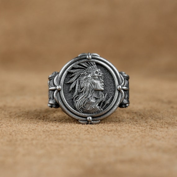 American Indian Chief Silver Men Ring, Native American Culture