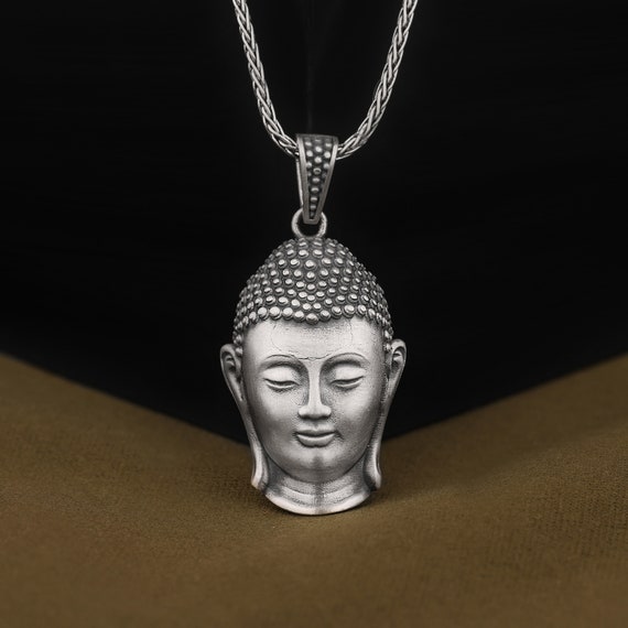 Collana Uomo Con Ciondolo Buddha | Acciaio Inossidabile | Lunghezza 60 Cm | Design Orientale