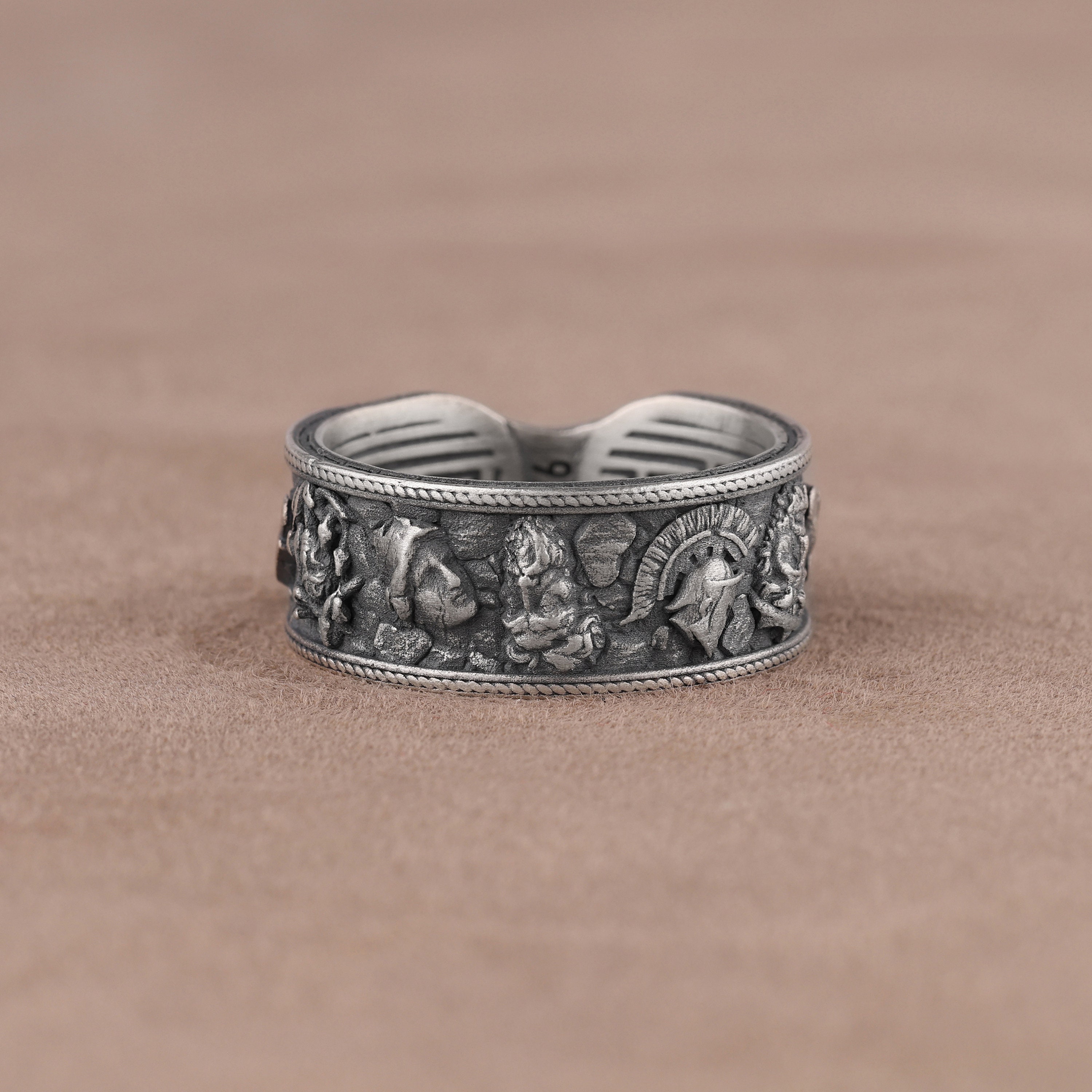 Bague mythologie grecque faite main statue des dieux de l Olympe grec antique ruines meandre bague en argent sterling cadeau commemoratif de la Grece antique Etsy France