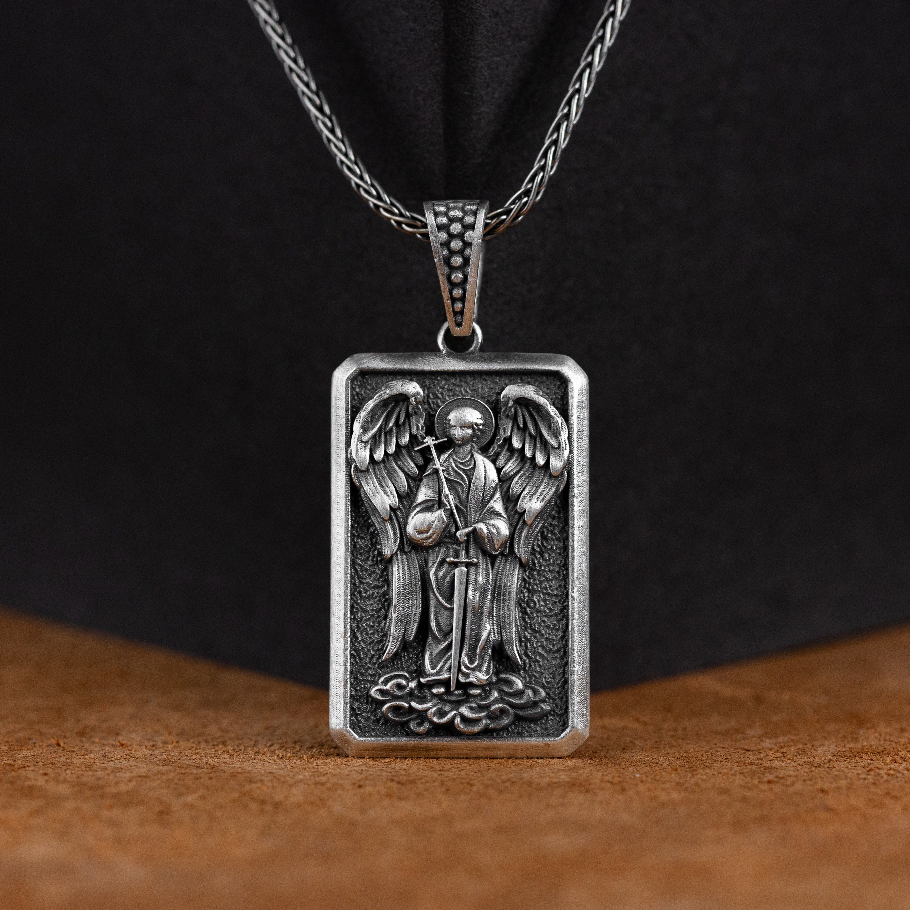 TreasureBay Collana Con Ciondolo A Forma Di Leone In Argento Massiccio, Da Uomo, Con Medaglione E Medaglione In Argento, Argento Sterling