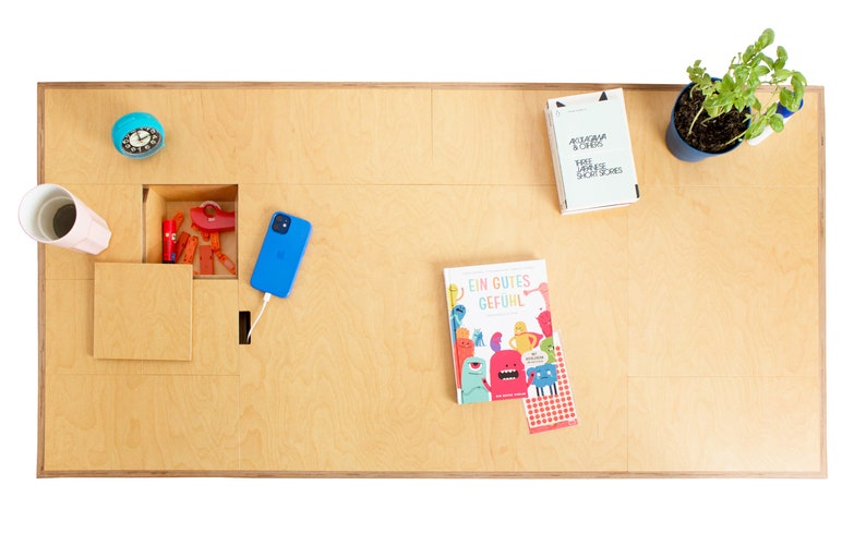 tidy desk desk with folding compartments around the work surface image 1