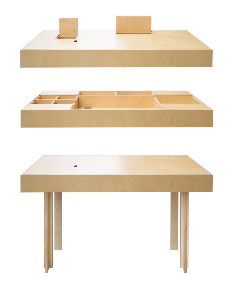 tidy desk desk with folding compartments around the work surface image 6