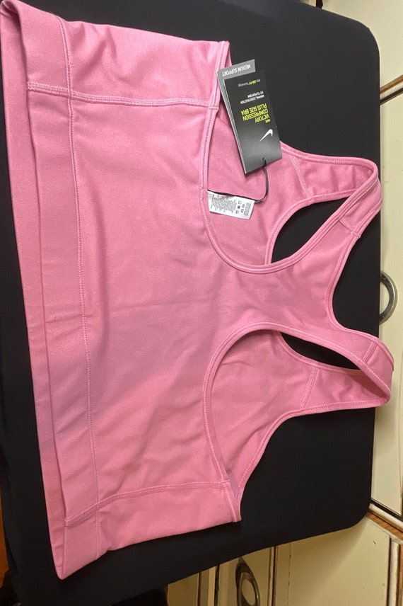 NWT Women's Nike Victory Compression Pink White Sports Bra Plus Size 3X 