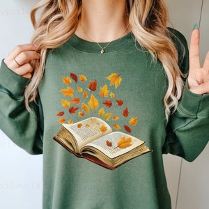 Custom Bookish Fall Sweatshirt Book Club Gifts for Book Lover Best Friend Cottagecore Book Shirt Autumn Sweater Witchy Gift for Bookworm