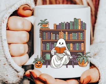 Housewarming Party Gift Ghost Mug New Home Presents Ghostly Bookish Mugs Sister Gift Office Coworker Gifts Halloween Book Lover Coffee Cup