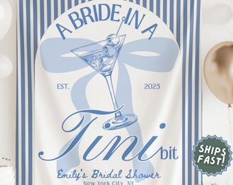 Bride in a Tini Bit Banner, Espresso Martini Bridal Shower Sign, Dirty Martini Bachelorette Decorations, Martini Bachelorette Backdrop - Israel